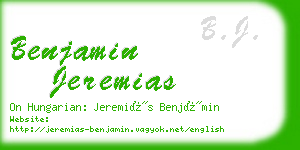 benjamin jeremias business card